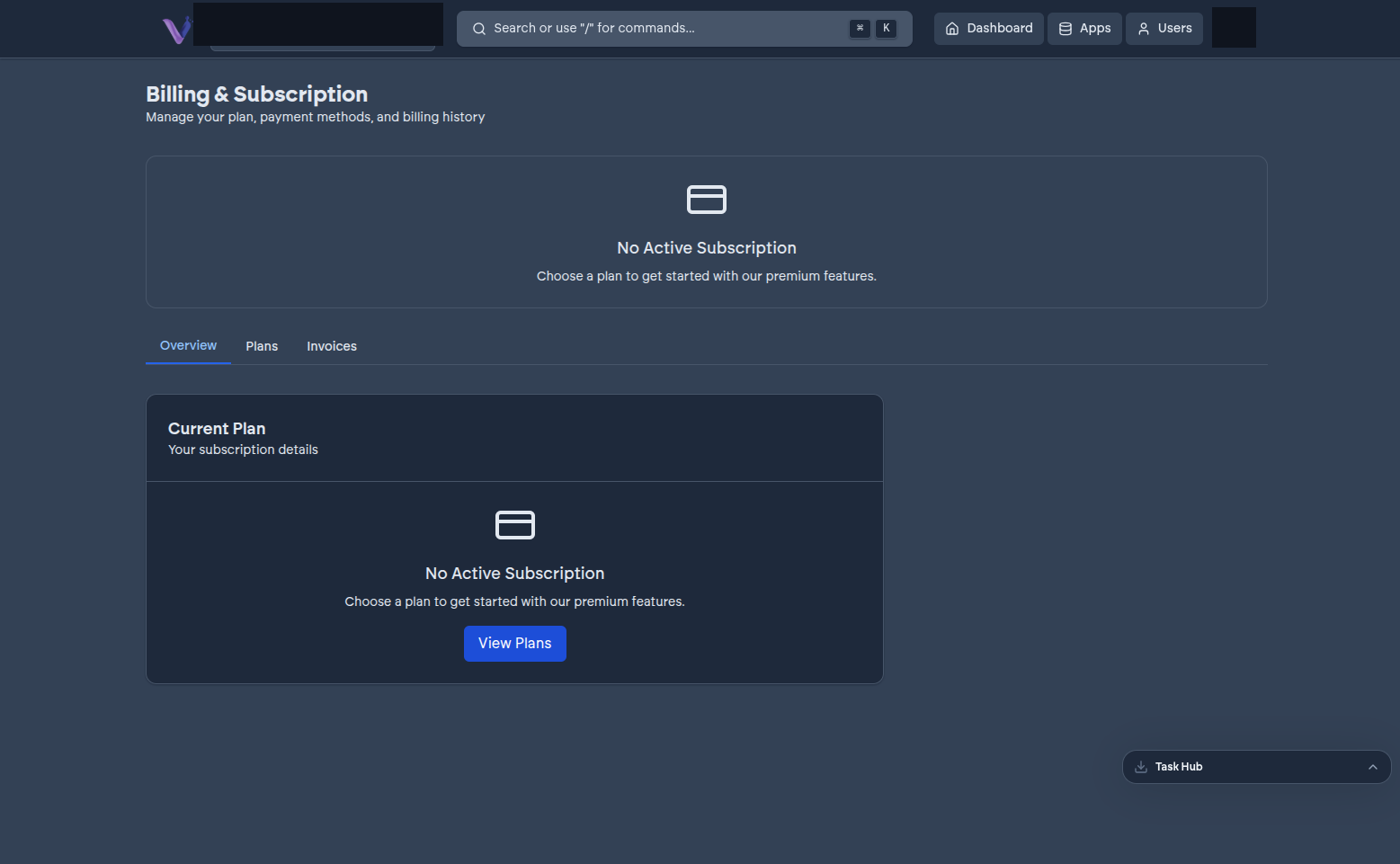 The Billing & Subscription page