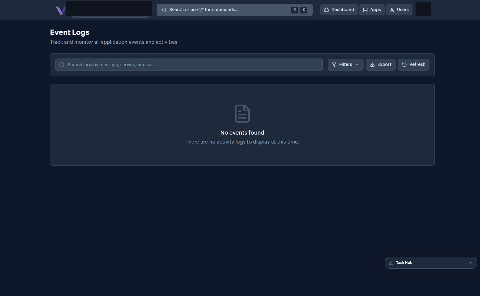 The Event Log page